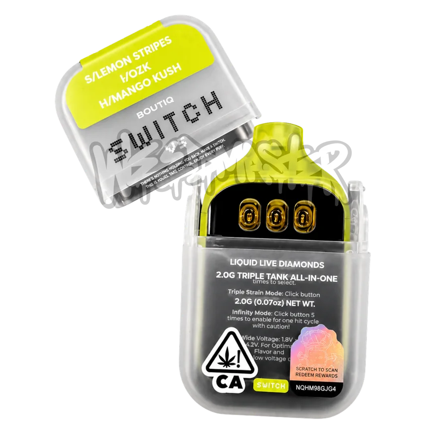 Lemon Stripes · OZK · Mango Kush - Boutiq Switch V.5 Liquid Live Diamonds