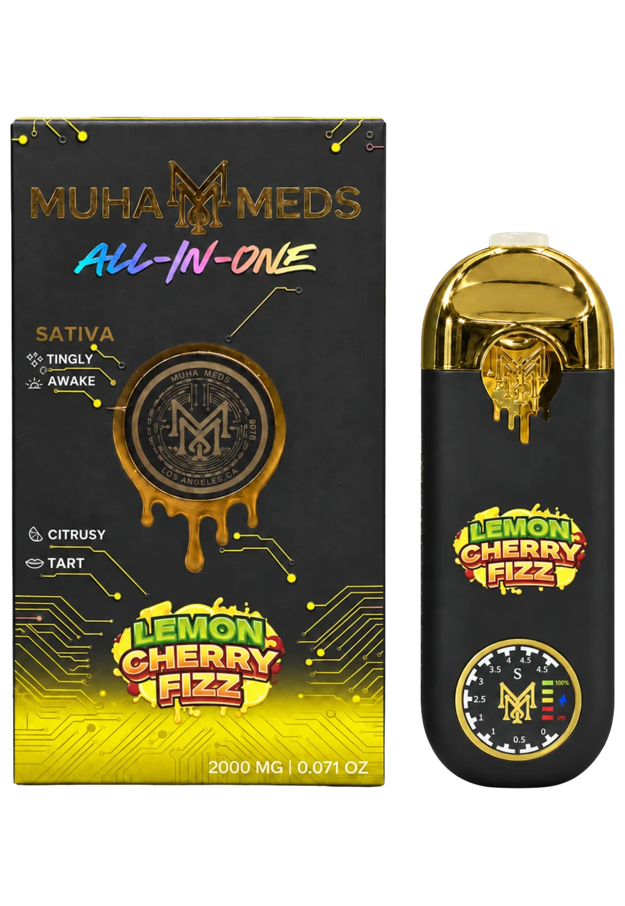 Muha Meds Lemon Cherry Fizz Sativa All-In-One Disposable 2000mg — พอตกัญชาของแท้ Thailand