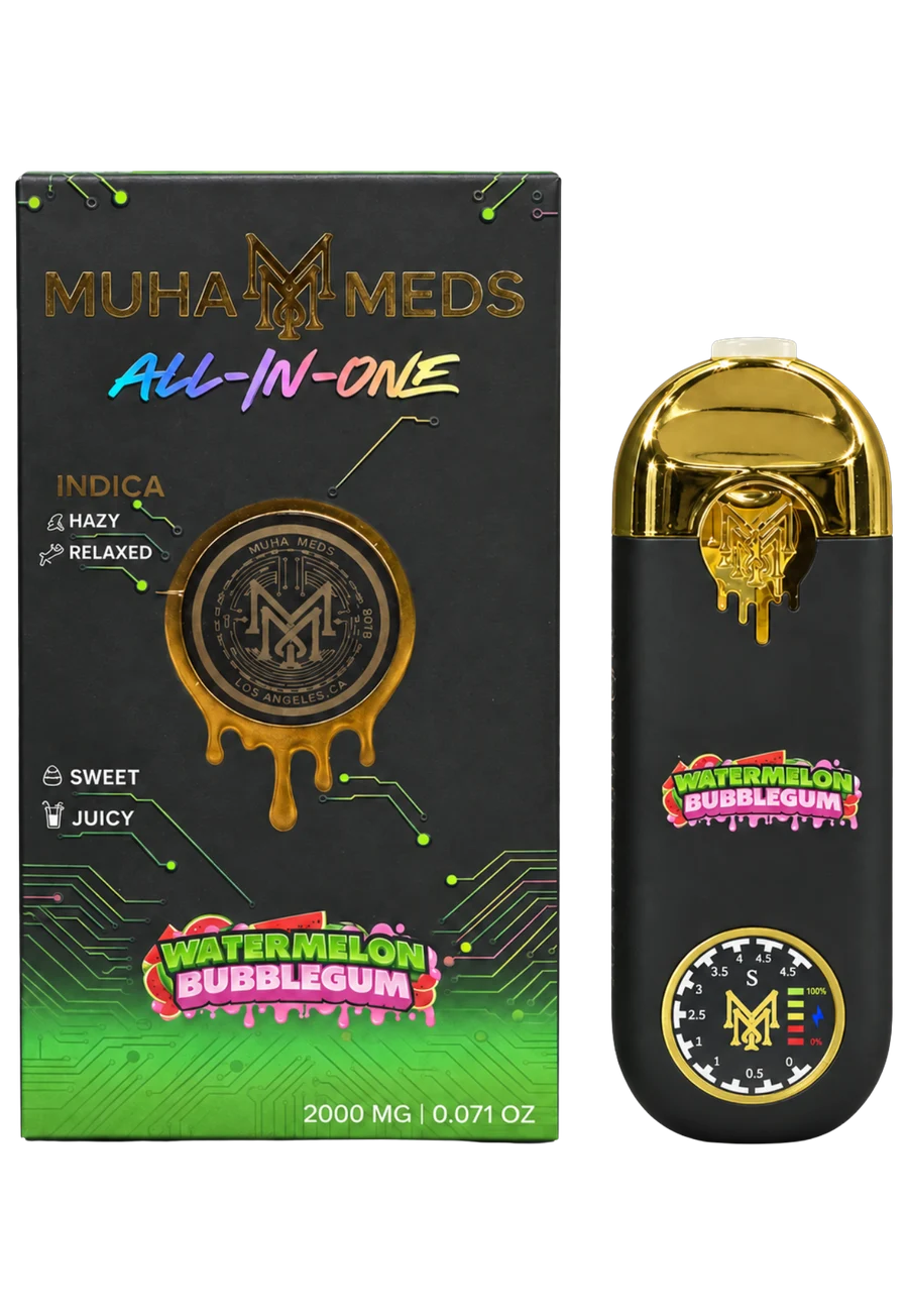 Muha Meds Watermelon Bubblegum Indica All-In-One Disposable 2000mg — พอตกัญชาของแท้ Thailand